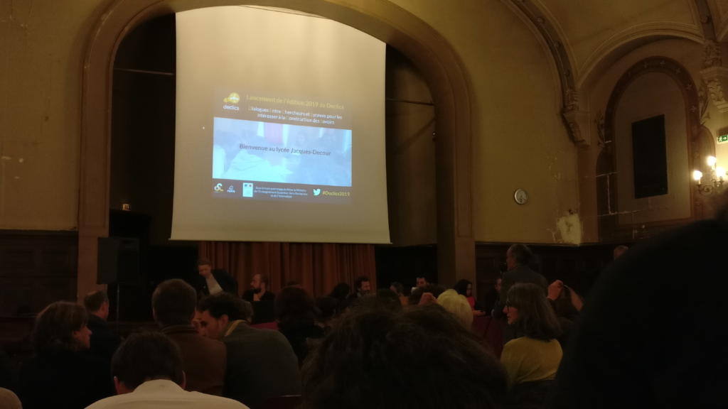 Lancement de Declics 2019 dans la chapelle du lycée Jacques Decour (Paris)